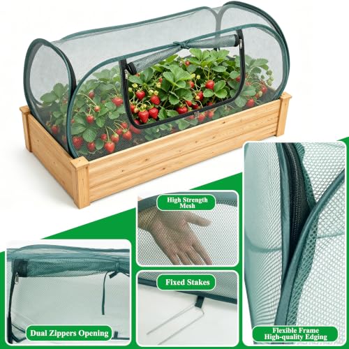Pop Up Mesh Plant Cover 33% Sunblock Foldable for Raised Garden Beds
