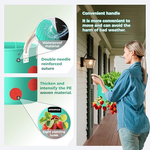 7 Pcs 2 Gallon Grow Bags, PE Plant Pots with 8 Breathable Holes - size: 2 gallon, style: Dot_Grow_Bags