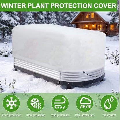 VitalCozy 4 Pcs Winter Plant Covers Freeze Protection 3.6 x 1.5 x 1.3 ft - color: White, size: 3.6 x 1.5 x 1.3 ft