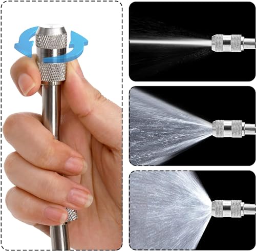 Hbaushun 28 Inch Sprayer Wand,1/4" & 3/8" Brass Barbs Universal Hose Sprayer Wand Replacement,Stainless Steel Sprayer Wand with Shut off Valve 2 Hose Clamps and 1/2" Hose Quick Connector