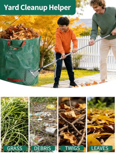 3 Pack 109Gal Tear-Resistant Reusable Yard Waste Bags with Gloves