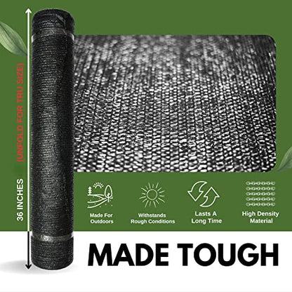 5'10"x100 ft 60% Eyelets Shade Cloth Roll - size: 60% - 5'10"x100 FT - BLK