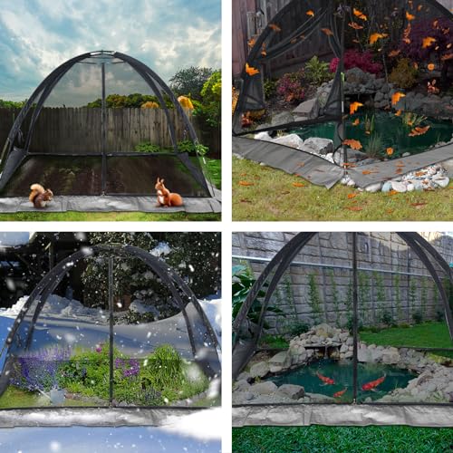 Doublehorse Pond Cover Dome Net 5 x 7 FT with Zipper Stakes