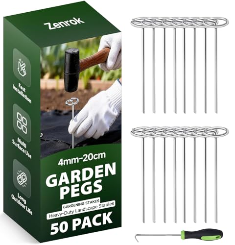 50ps Landscape Staples,Garden Pins 6 Inch,G-Shaped Garden Stake - size: 4mm-15cm