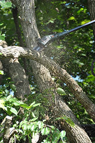 Hooyman Cordless 40 Volt Pole Saw with In-Line 8in Saw, Auto-Oiler, 40V Battery with Charge Indicator, Ergonomic Grip, and Carry Case for Cutting, Tree Trimming, Hunting, Camping, and Outdoors - style: 40V Pole Saw