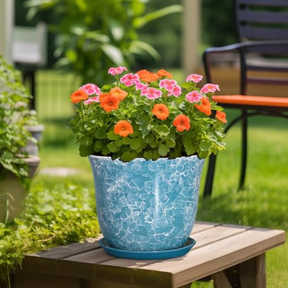 12 Inch Pots for Plants, Ceramic Planter with Drainage Hole, Blue - color: Gemstone Blue, size: 12 Inch