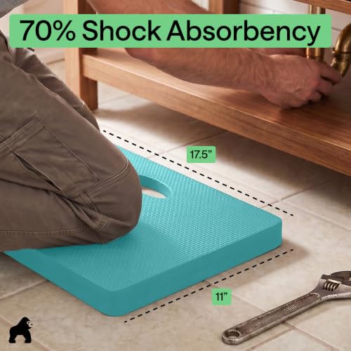 GORILLA GRIP® Extra Thick Foam Kneeling Pad for Gardening 17.5x11 Turquoise - color: Turquoise