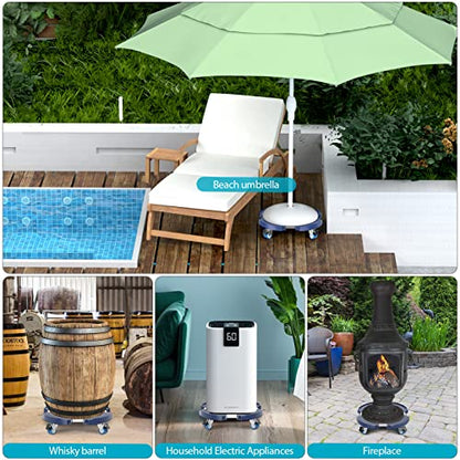 VANCASTLE Plant Caddy with Lockable Wheels 15-22'' Adjustable Plant Stand - color: Blue, size: 1
