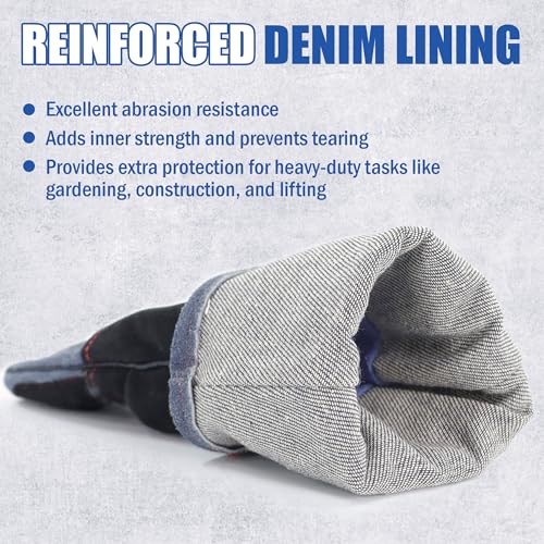 IC ICLOVER Animal Handling Gloves, Snake Bite Proof Gloves, Double Leather - color: L -16inch