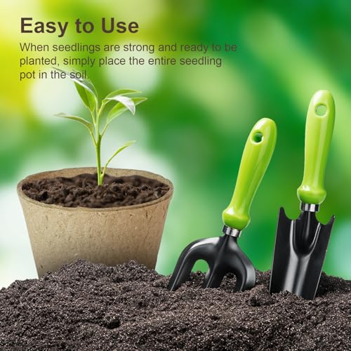 12 Pcs Peat Pots, Biodegradable Pots for Seedlings with Drain Holes, Garden Plant Nursery Pots for Plants, Vegetables,Fruits and Herb (12)