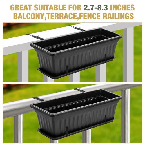 Window Box Bracket,Adjustable Planter Box Brackets,Black,2Pack - color: Black, size: 2 Pieces