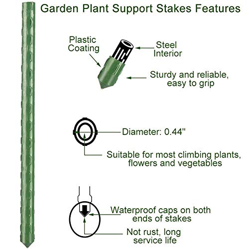 4Feet 48inch Garden Stakes Sturdy Plant Sticks Support Tomato Stakes for Vegetable,Pack of 20 - size: 4Ft-20 Pcs