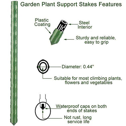 4Feet 48inch Garden Stakes Sturdy Plant Sticks Support Tomato Stakes for Vegetable,Pack of 20 - size: 4Ft-20 Pcs