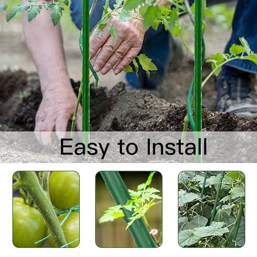Garden Stakes 3ft 50pcs, 3 Feet Metal Plant Stakes for Gardening and Farm, Plastic Coated Plant Support for Tomato, Cucumber, Bean, Flower, Potted and More Climbing Plants - size: 3ft, 50pcs