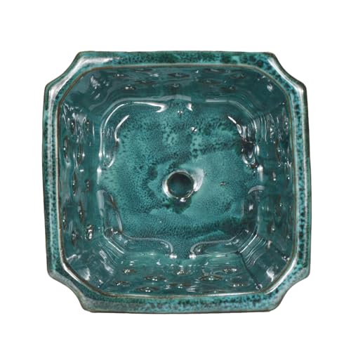 W&W Orchid Pot with Holes and Saucer for Repotting, Green Mix, 7" - color: Green Mix