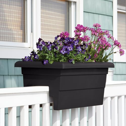 Root & Vessel Countryside Railing Planter Box, 24 Inch, Black - color: Black, size: 24 Inch