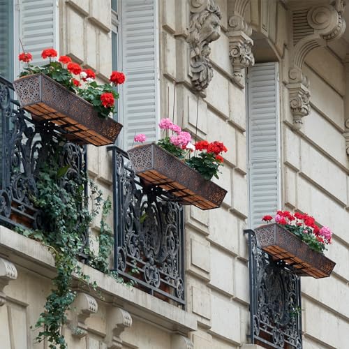 Geetery 6 Pack Window Railing Planter with Coconut Liner 30'', Vivid - style: Vivid