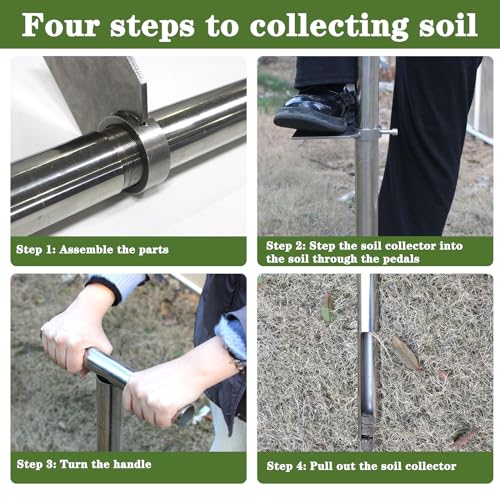 36" Soil Sample Probe Stainless Steel T-Style Handle Sampling Soil Probe