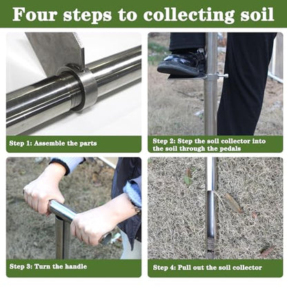 36" Soil Sample Probe Stainless Steel T-Style Handle Sampling Soil Probe