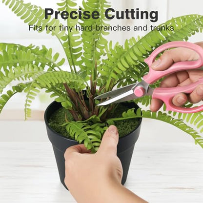 Housolution Flower Scissors, 3PCS Steel Pointed Pruning Shears, Pink - color: Pointed-pink, size: 3 Pack