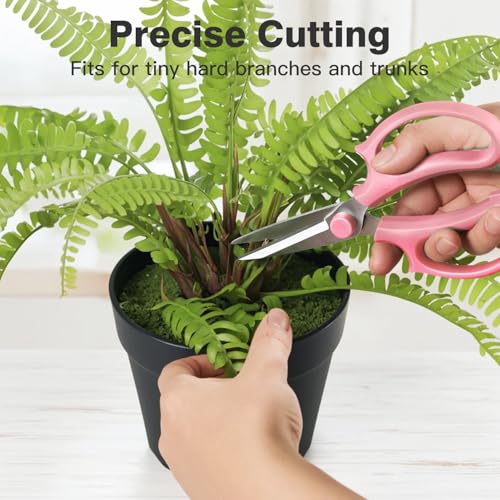 Housolution Flower Scissors, 3PCS Steel Pointed Pruning Shears, Pink - color: Pointed-pink, size: 3 Pack