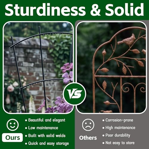 Thealyn 24" Metal Plant Trellis, Climbing Plant Support, 4 Pack Black - size: 24 inch