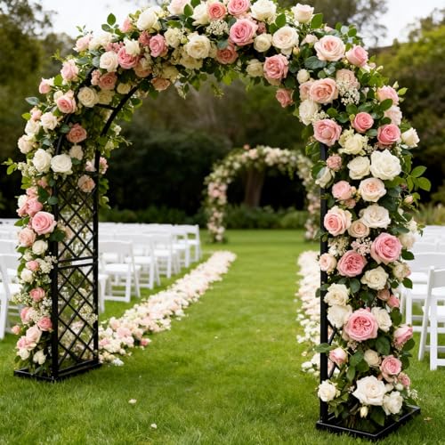 Heavy Duty Garden Arch Trellis, 110.2 x 89.7in Galvanized Steel Arbor