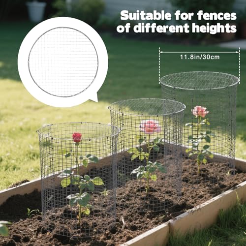 10 Packs 12'' Round Metal Mesh Plant Cage Covers for Large Wire Plant Protector cover from Animals - Chicken Wire Cloche, Sturdy Garden Bunny Barricades Chicken Wire Cloche fto Keep Animals Out
