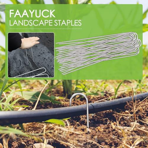 12 Inch Landscape Staples, 12/25/50/100 Pack Galvanized Garden Stakes, 8 Gauge Heavy Duty U-Shaped Ground Stakes for Weed Barrier Fabric, Irrigation Tubing, Fence, Outdoor Decorations - size: 12inch