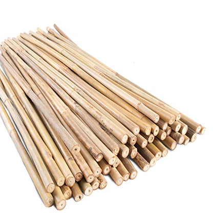 50Pcs Garden Stakes, 0.32”/ 2Feet Bamboo Sticks，Natural Plant Stakes for Indoor and Outdoor Plants，Poles for Tomatoes, Beans, Potted Plants… - size: 2Ft,Pack of 50