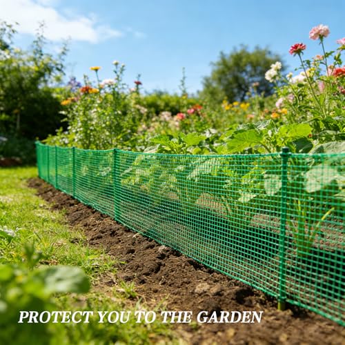 Garden Fence 4 x 100 FT, 0.4" Mesh Plastic Fencing, 50 Zip Ties Included - size: 4ftx100ft