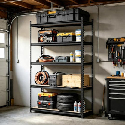 Heavy Duty 5-Tier Storage Shelves, 2204 lbs, 72"H x 48"W x 15.7"D - size: 72" H x 48" W x 15.7" D
