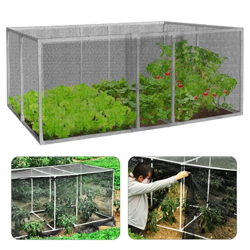 72 * 33 * 30 in Detachable Crop Cages for Garden, Plant Protection Tent with Garden Netting for Vegetables Fruits Flowers,Mesh Plant Covers for Outdoors (Black) - color: Black