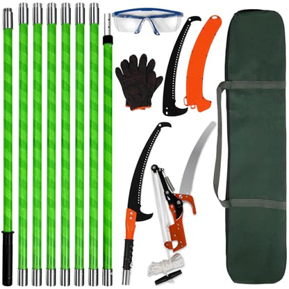 Pruning Shears, 27ft Extendable Tree Pruner - style: 5.5FT-27.5FT - Sectional Pole with 2 Saws & Pruner Saw