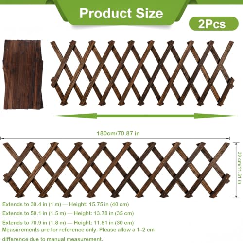 2 Pack Wood Wall Trellis, 11.81 x 70.9 in Wood Lattice Fence Panels