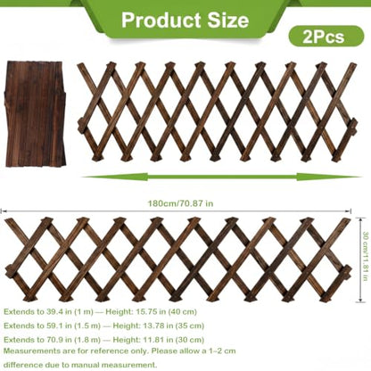 2 Pack Wood Wall Trellis, 11.81 x 70.9 in Wood Lattice Fence Panels