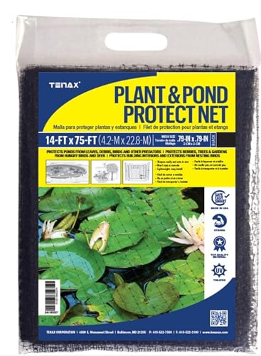 Tenax 2A170104 Polypropylene Mesh Plant and Pond Netting, 14' x 75', Black - size: 14-ft x 75-ft