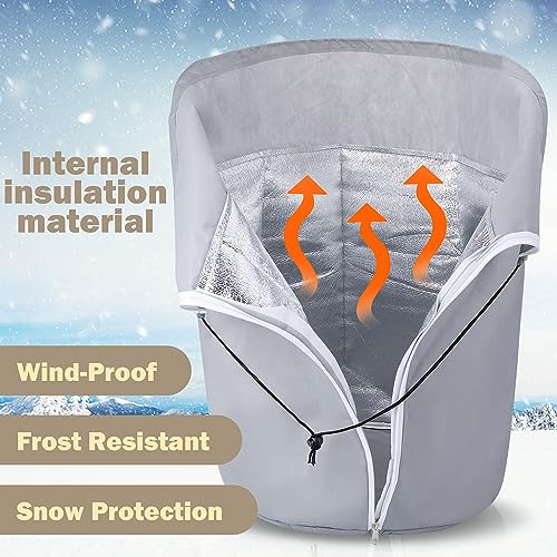 2 Pack Plant Winter Protection Pot, Anti-Frost Flower Pot Protective Bag - color: Grey-2 Pcs