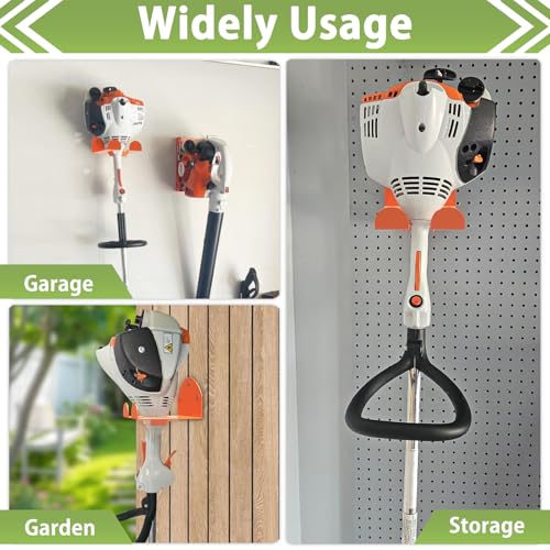 Trimmer Rack Wall Mount Heavy Duty Weedeater Hanger for Garage Wall Bracket Garage Organizer Weed Eater Hanger for Grass Trimmer, Garden Tools 3 Pack