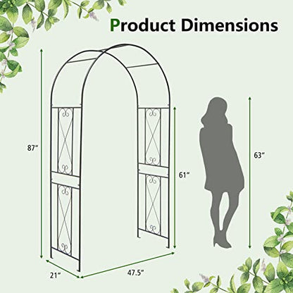 DREAMADE 7.2 ft Garden Arch, Metal Garden Arbor Trellis
