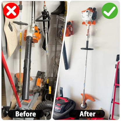 Trimmer Rack Wall Mount Heavy Duty Weedeater Hanger for Garage Wall Bracket Garage Organizer Weed Eater Hanger for Grass Trimmer, Garden Tools 3 Pack