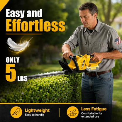 Hedge Trimmer Cordless 20.4" Compatible with DEWALT 20V MAX Battery - size: 20 IN