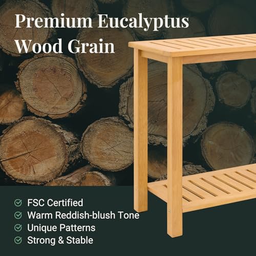 48" Narrow Outdoor Console Table, Sofa Buffet Serving Patio Table - color: Golden