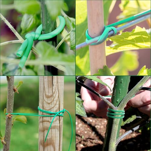 YMHB 120 Feet Green Soft Twist Tie Tomato Plant Tie