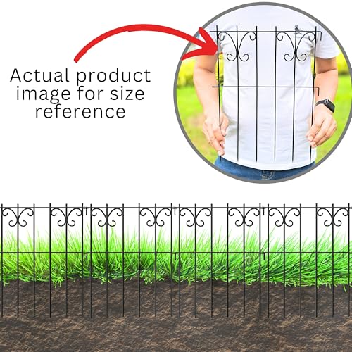 ShopLaLa Garden Fence Animal Barrier (10 Panels) 12x16.5in Black Dog Fences - size: Black x 10