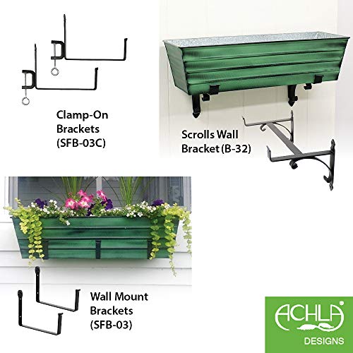 Achla Designs Galvanized Window Flower Box Planter-Green-Large (35.5" L x 11" W x 9.5" D) - color: Green, size: Large