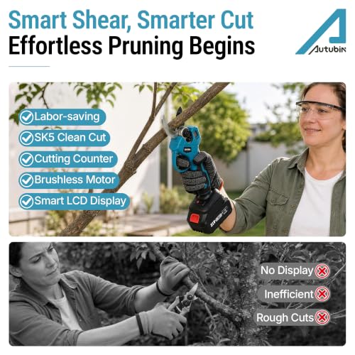 4 in 1 Pole Saw & Electric Pruning Shears Combo, 16Ft Reach, 2 Batteries