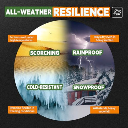 RAINDEWAY 6x8 Feet Tarp Waterproof,9Mil Green/Black Tarps Cover - color: Green/Black, size: 6x8 Feet-Finished size