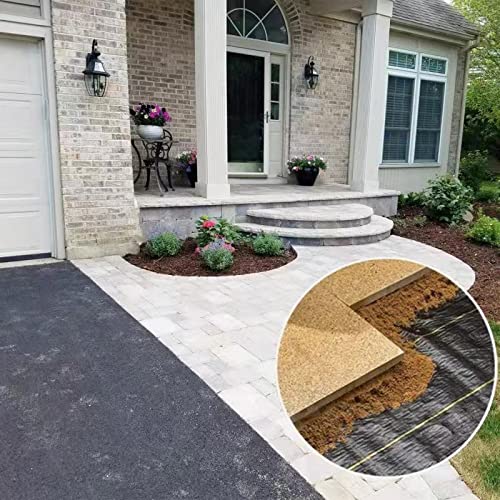 EXTRAEASY 6ft x 100ft Garden Weed Barrier Landscape Fabric,Weed Block Fabric Heavy Duty 3.2OZ,Woven Mulch for Landscaping Ground Cover Weed Control Fabric, Black Garden Bed Liner - size: 6ft x 100ft