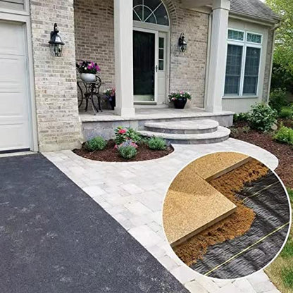 EXTRAEASY 6ft x 100ft Garden Weed Barrier Landscape Fabric,Weed Block Fabric Heavy Duty 3.2OZ,Woven Mulch for Landscaping Ground Cover Weed Control Fabric, Black Garden Bed Liner - size: 6ft x 100ft